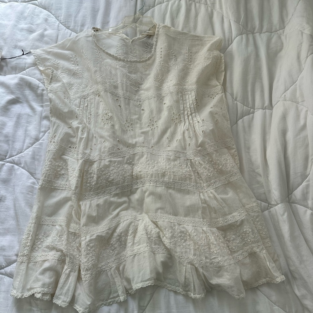Elegant Cream Lace Mini-Dress